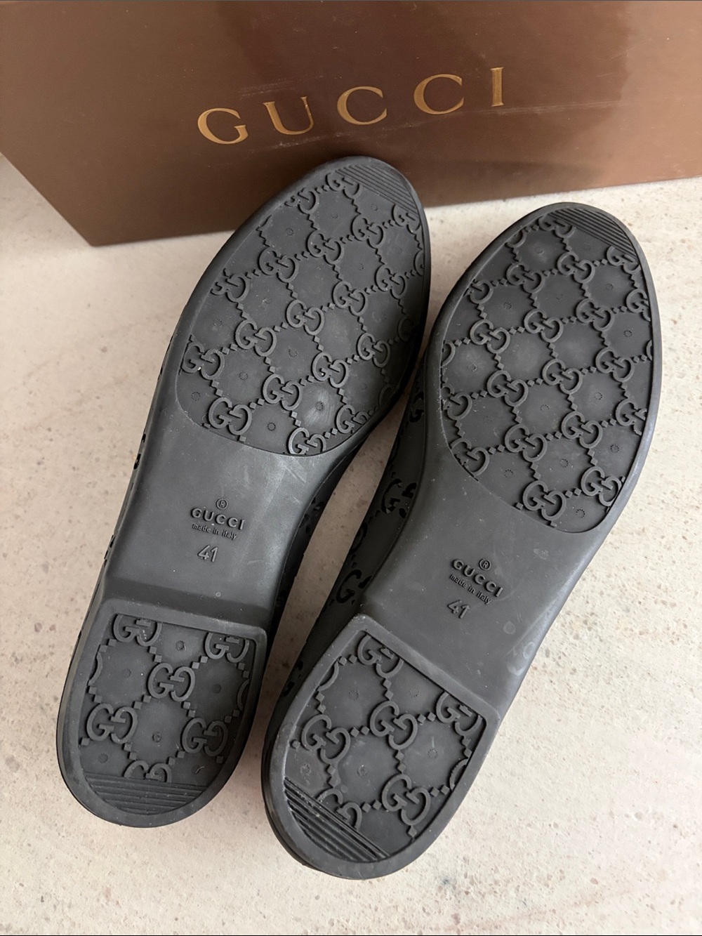 Gucci Black Rubber Ballet Flats Size 41 - Picture 5 of 9